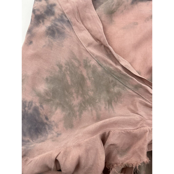 REVOLVE Blue Life Aura Wrap Skirt Women M Tie Dye Tie Drapy Maxi Red Medium BOHO - Picture 8 of 10